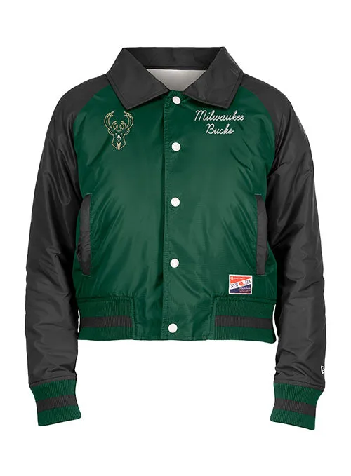 Women's New Era Throwback Sherpa Milwaukee Bucks Jacket