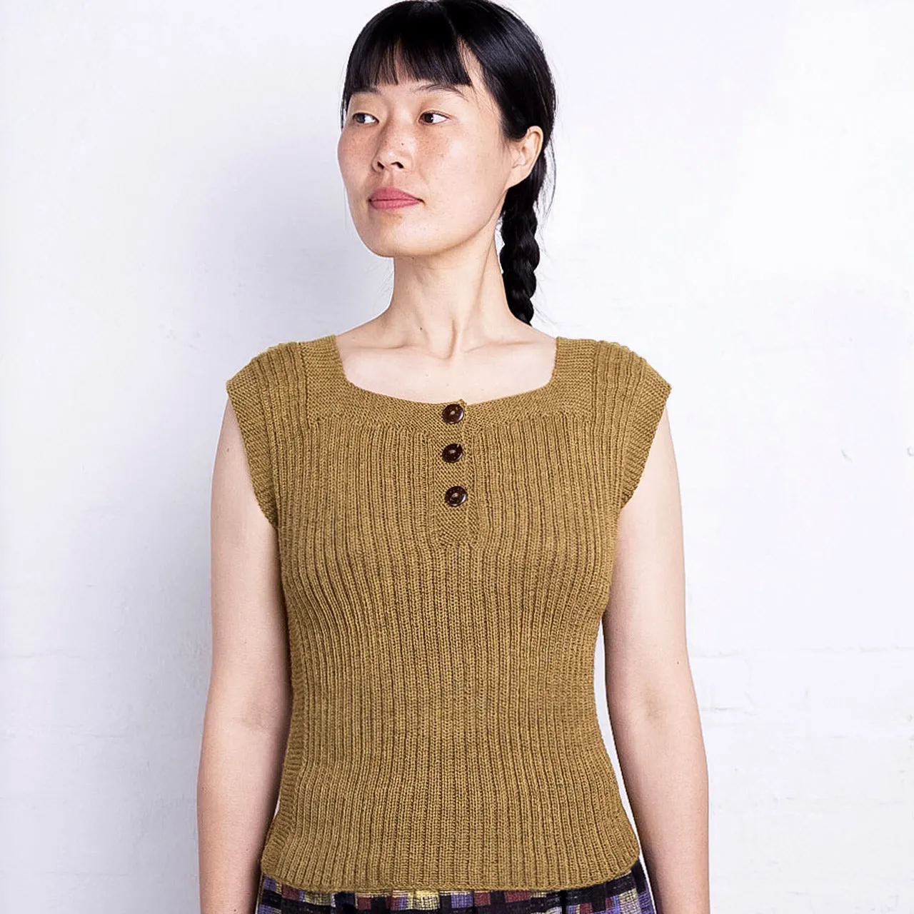 Women's Rico Vest - 100% Baby Alpaca - Light Brown (S-L)