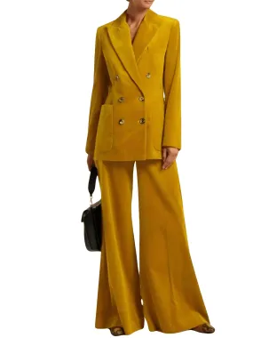 Women's Suit 2-Piece Corduroy Flared Wide Leg Pants Suit